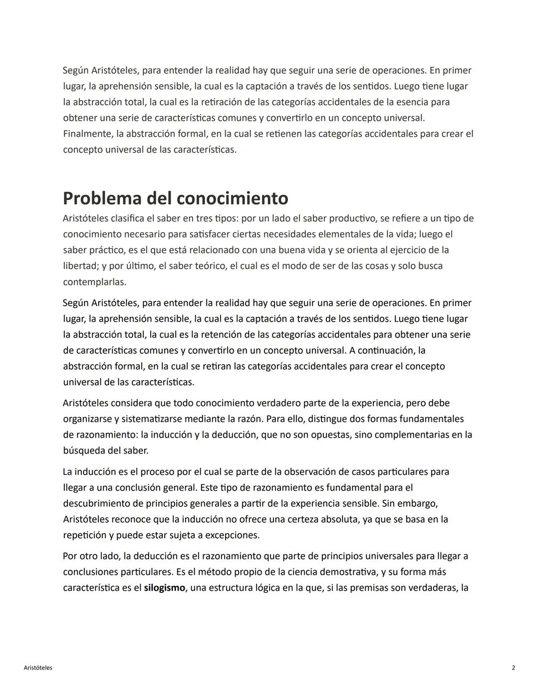 ## Aristóteles

### Problema de la realidad

En Aristóteles la metafísica, el estudio de la realidad de manera total, propone dos teorías: l