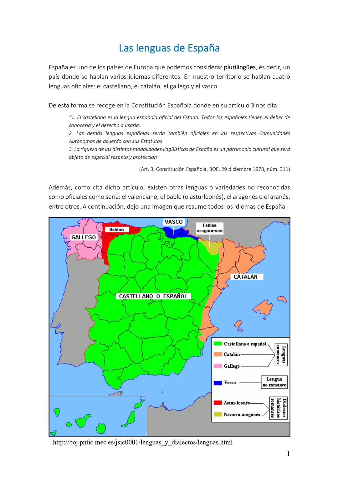 Las lenguas de España