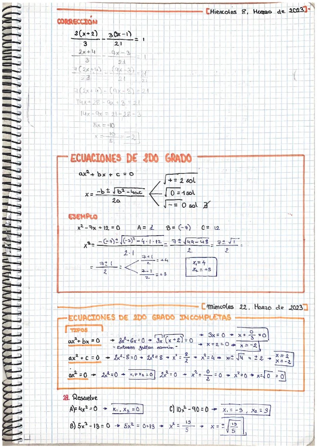 CORRECCIÓN

$\frac{2(x+2)}{3} - \frac{3(x-1)}{21} = 1$

$\frac{2x+4}{3} - \frac{9x-3}{21} = 1$

$\frac{7(2x+4)}{21} - \frac{(9x-3)}{21} = 1$