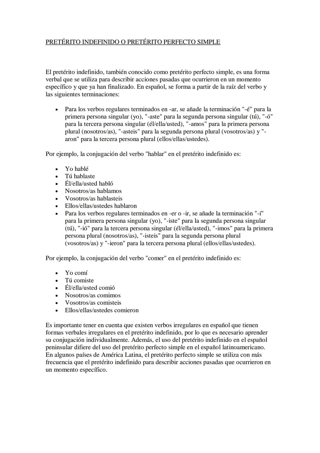 INDICATIVO
El indicativo es un modo verbal que se utiliza para expresar hechos reales y objetivos. Se utiliza
para afirmar o negar la acción