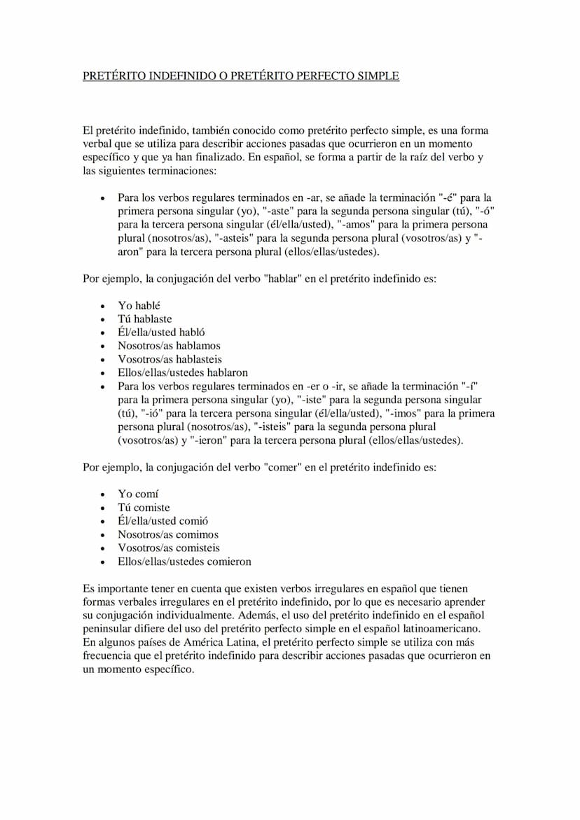 INDICATIVO
El indicativo es un modo verbal que se utiliza para expresar hechos reales y objetivos. Se utiliza
para afirmar o negar la acción
