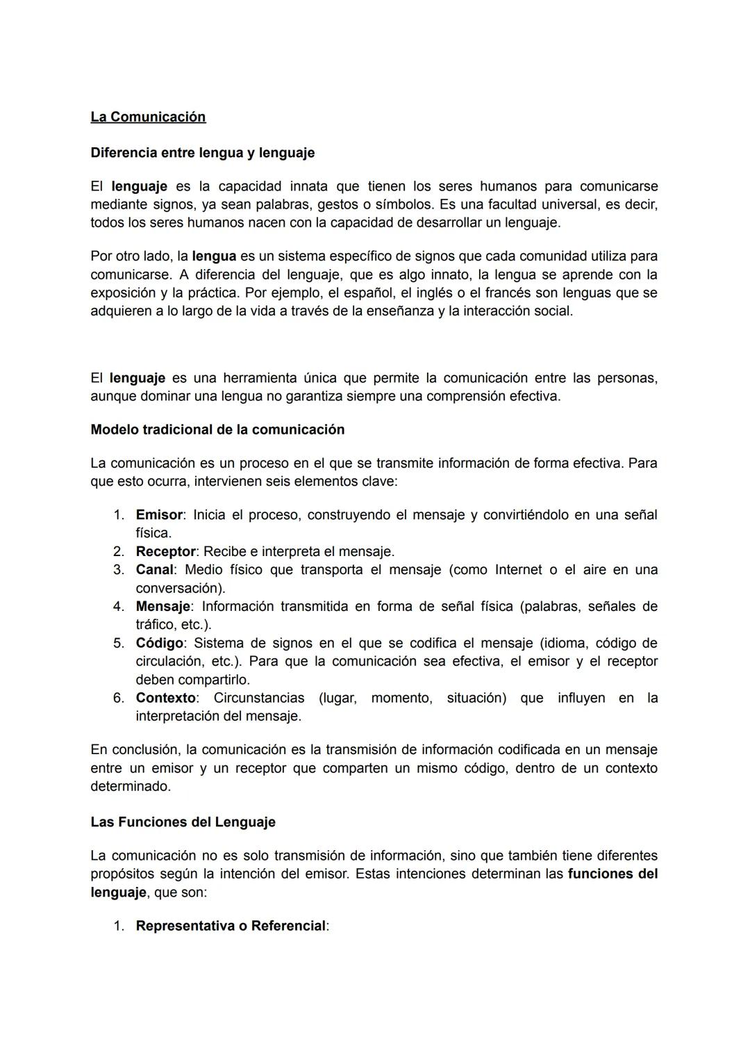 # La Comunicación

## Diferencia entre lengua y lenguaje

El lenguaje es la capacidad innata que tienen los seres humanos para comunicarse
m