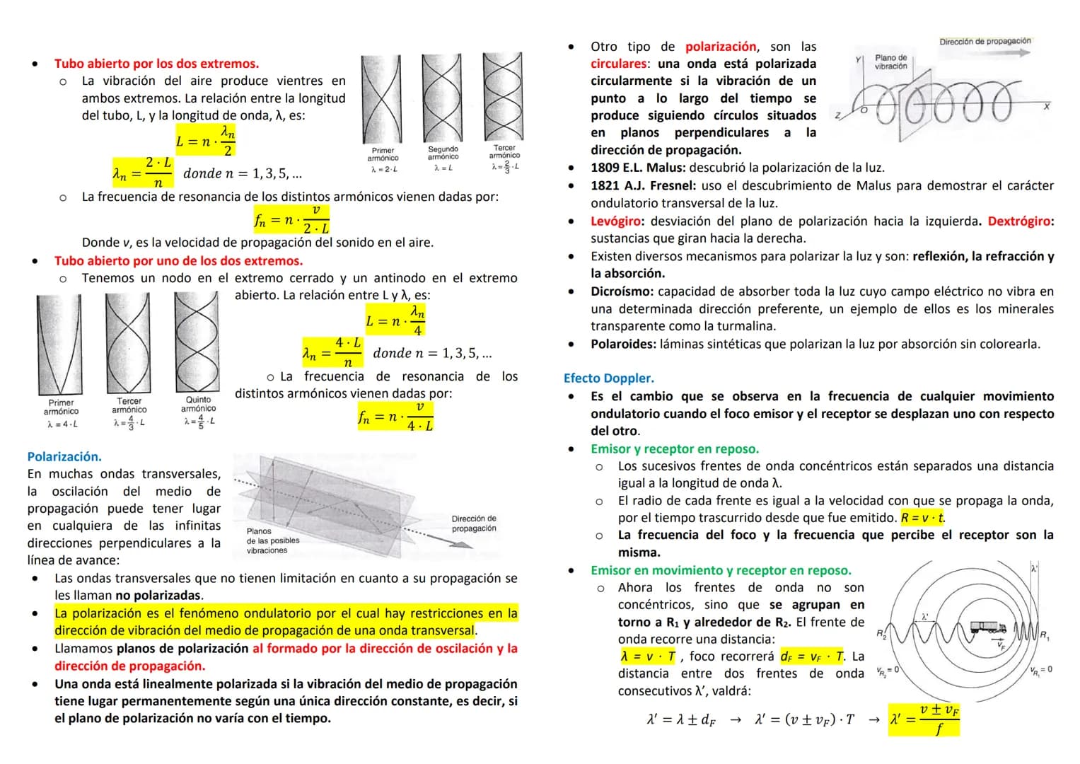 Fenómenos Ondulatorios. Frente de Onda y rayos.
Toda onda transmite una perturbación periódica que va alcanzando, los puntos
del medio donde