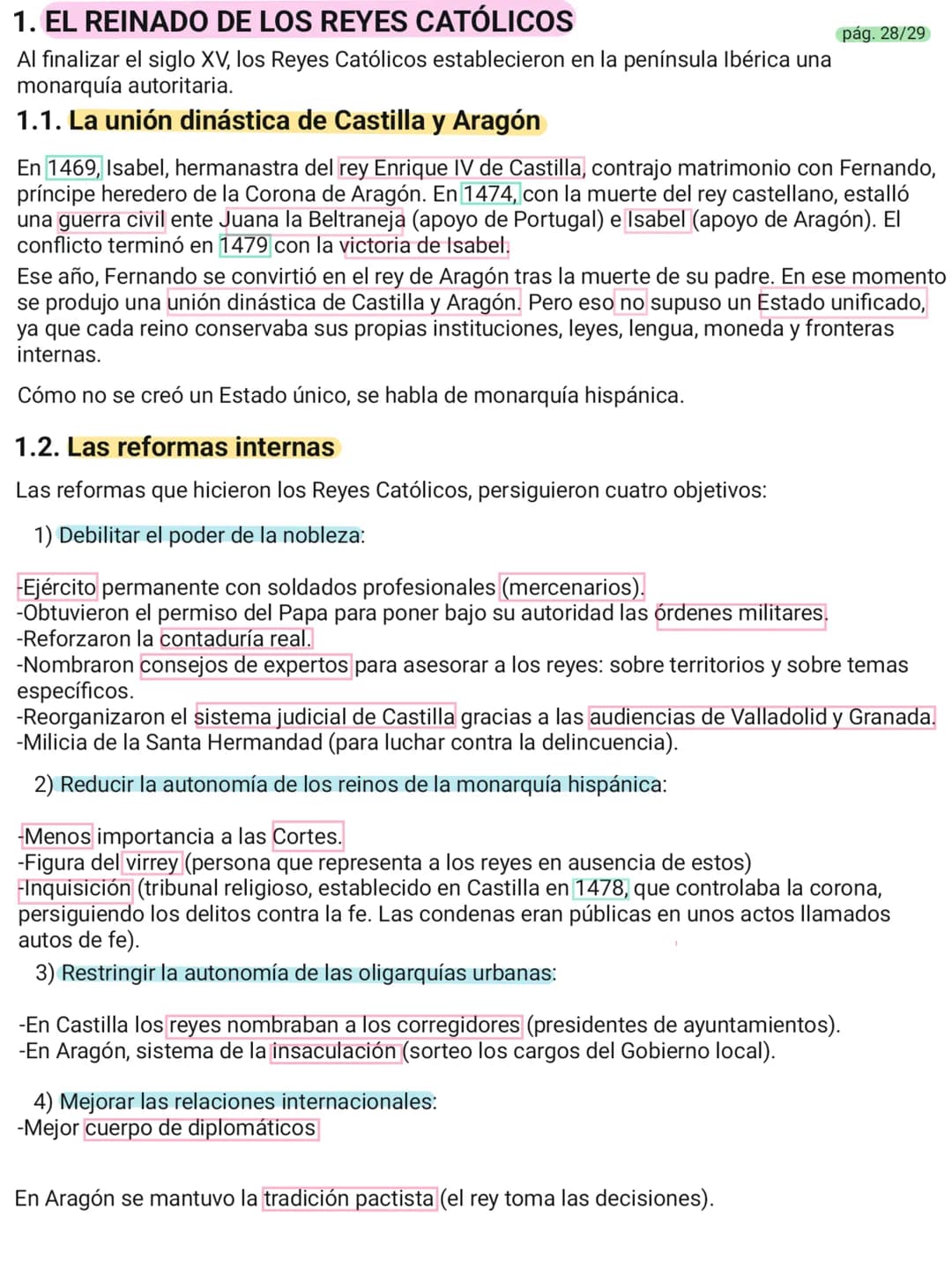 1. EL REINADO DE LOS REYES CATÓLICOS
Al finalizar el siglo XV, los Reyes Católicos establecieron en la península Ibérica una
monarquía autor
