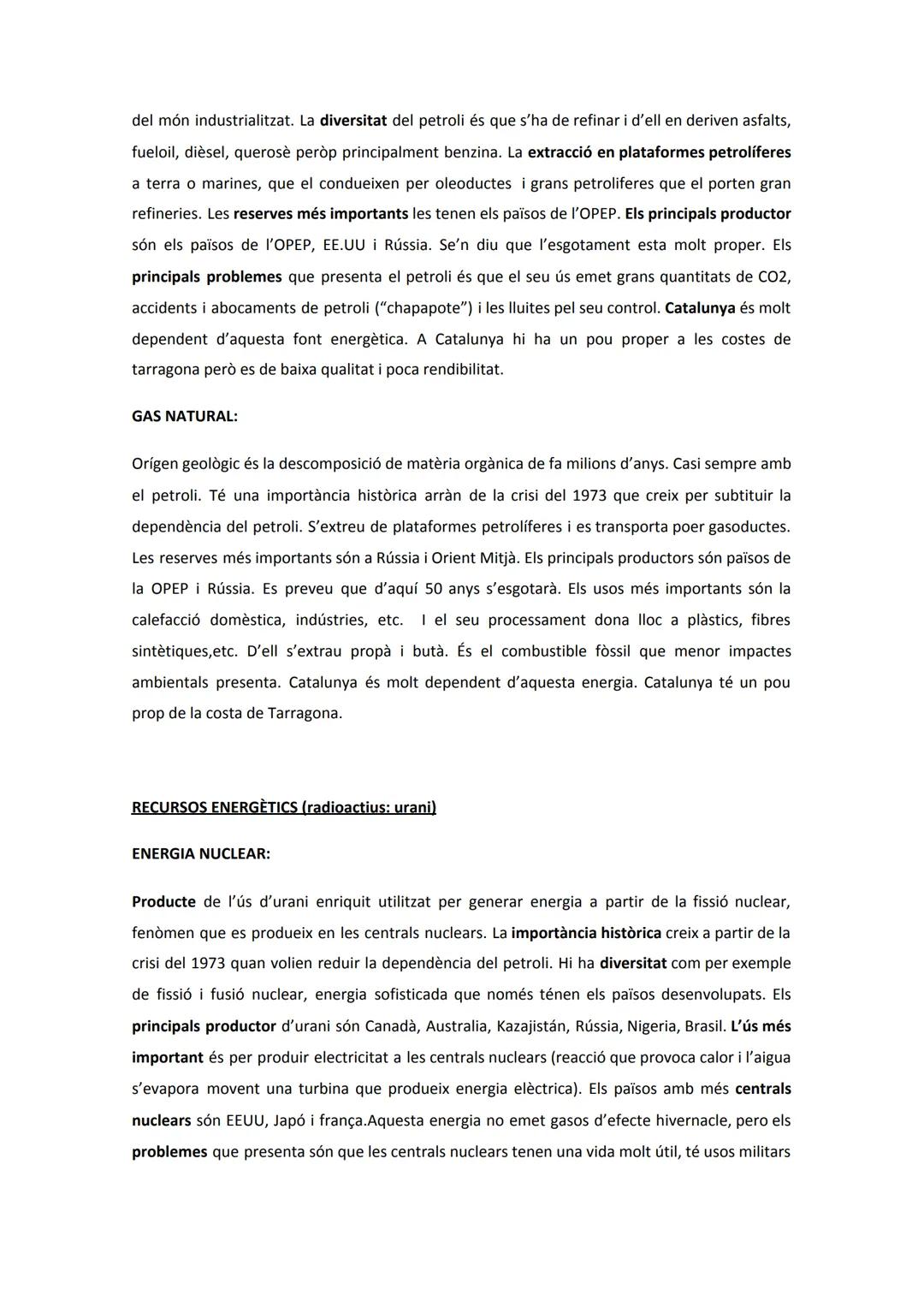 # EL MEDI I LA SOCIETAT

1. RECURSOS NATURALS

Concepte: Són tots aquells béns que la humanitat pot obtenir de la natura per tal de cobrir l