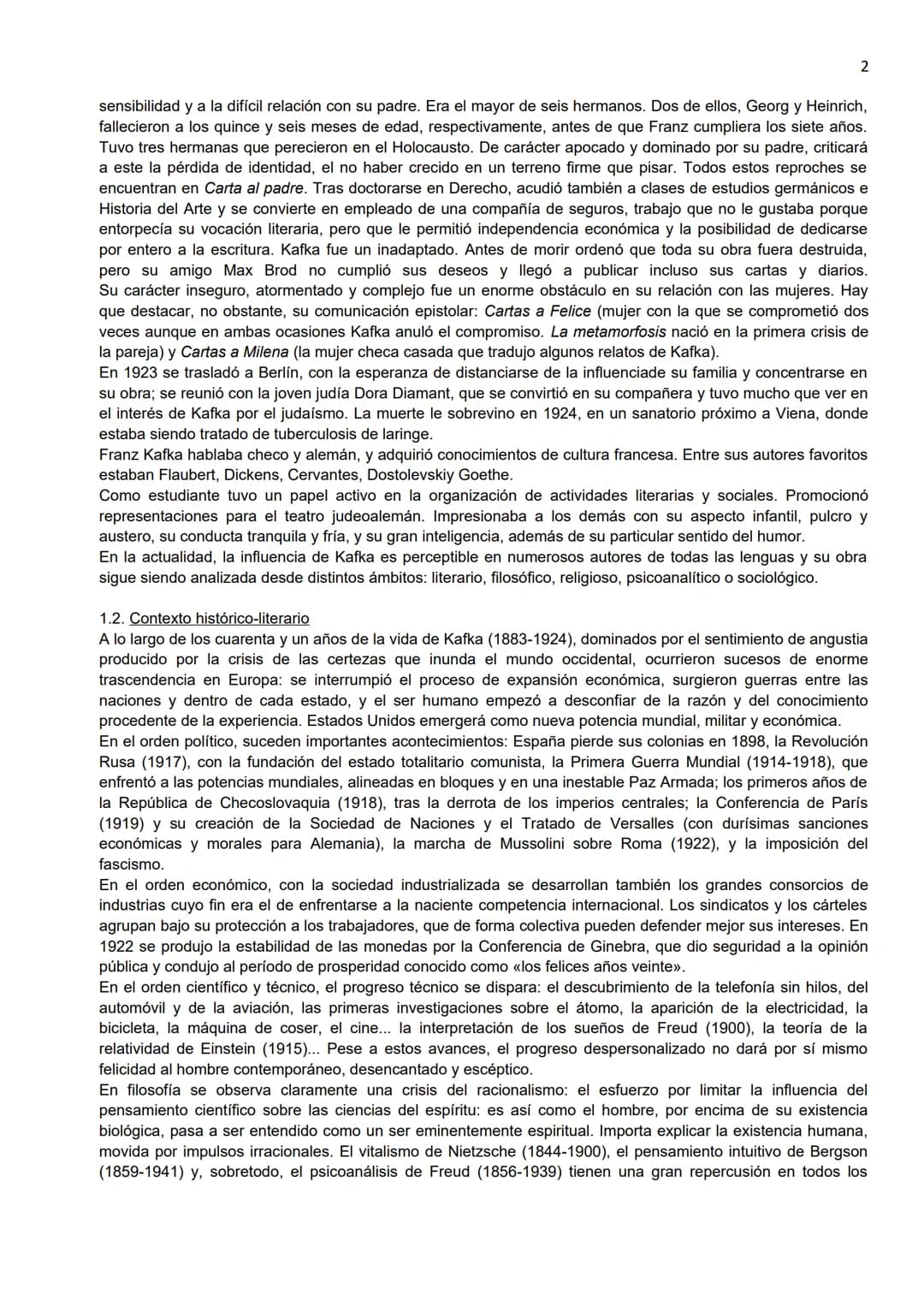 KAFKA: LA METAMORFOSIS
O. Comentario introductorio de la obra
1
Franz Kafka (1883-1924), escritor judío de lengua alemana y técnico en segur