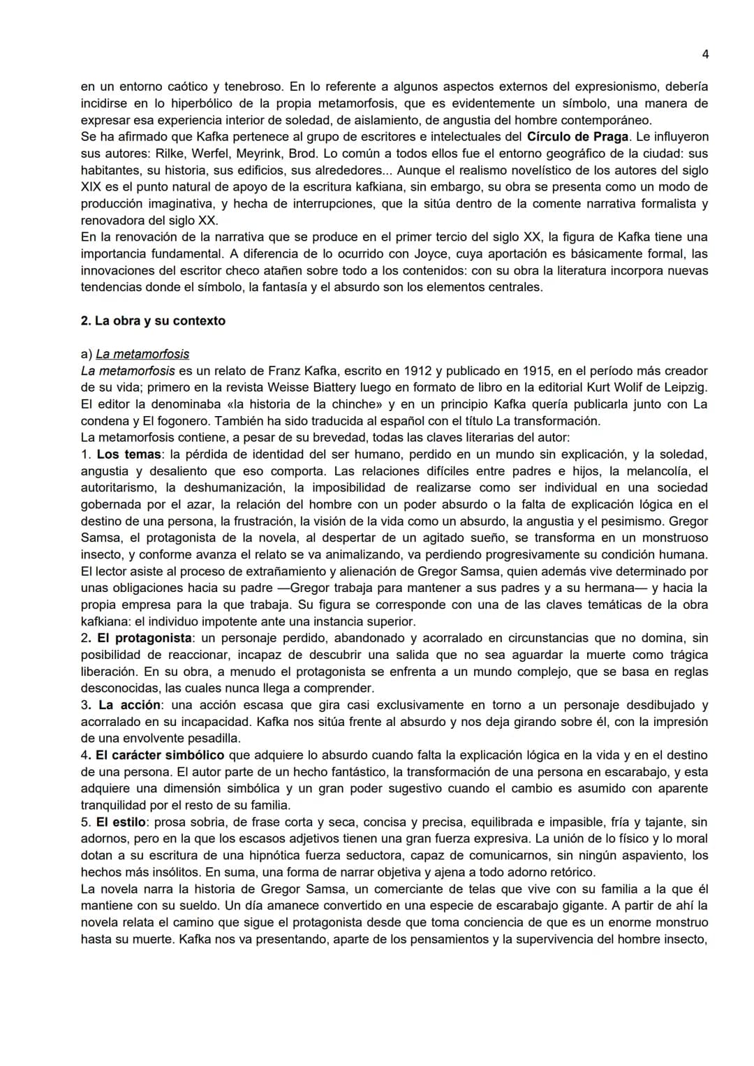 KAFKA: LA METAMORFOSIS
O. Comentario introductorio de la obra
1
Franz Kafka (1883-1924), escritor judío de lengua alemana y técnico en segur