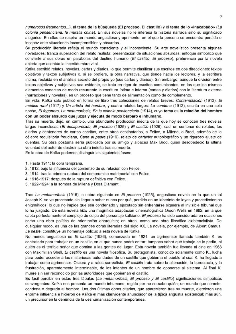 KAFKA: LA METAMORFOSIS
O. Comentario introductorio de la obra
1
Franz Kafka (1883-1924), escritor judío de lengua alemana y técnico en segur