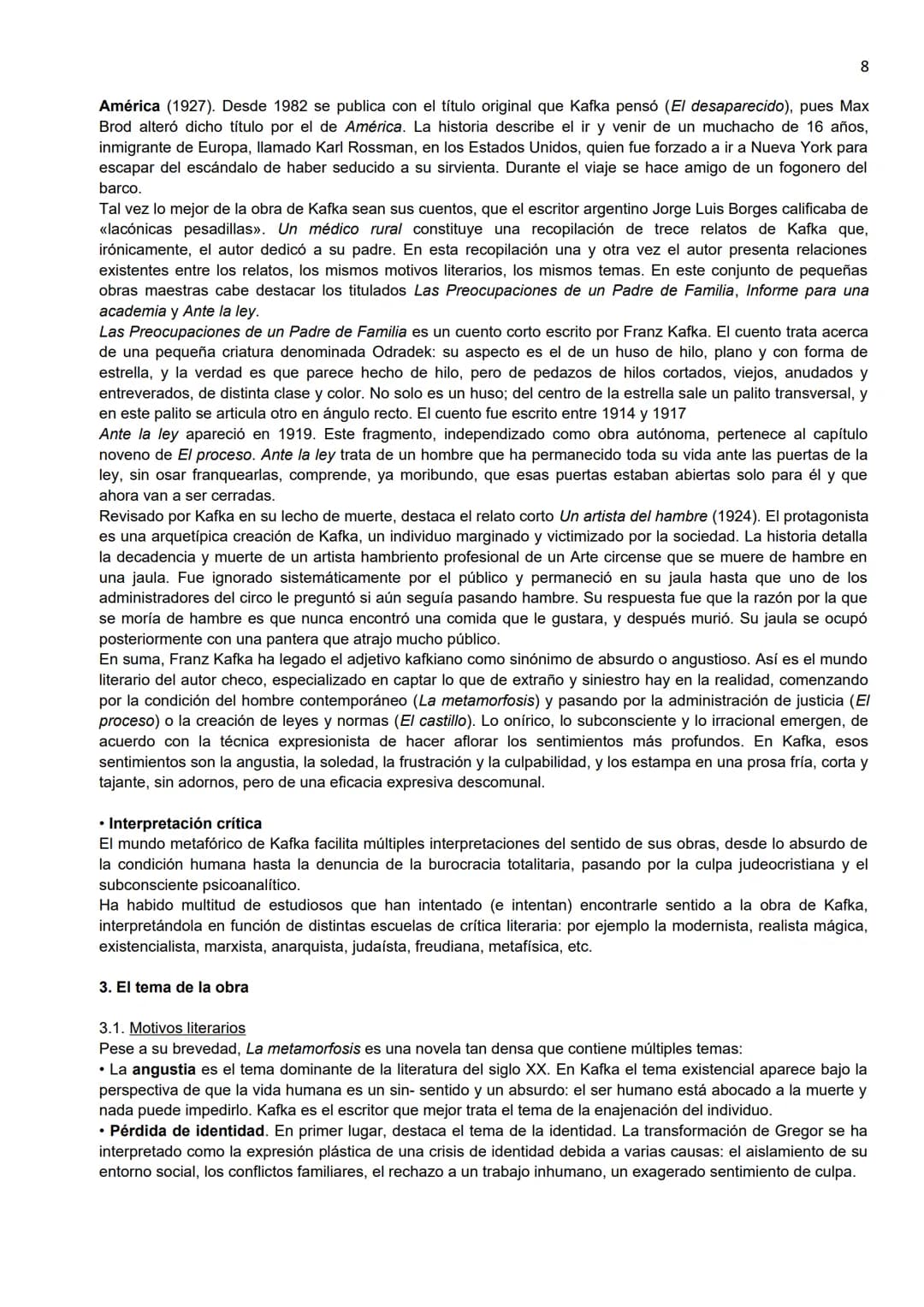 KAFKA: LA METAMORFOSIS
O. Comentario introductorio de la obra
1
Franz Kafka (1883-1924), escritor judío de lengua alemana y técnico en segur