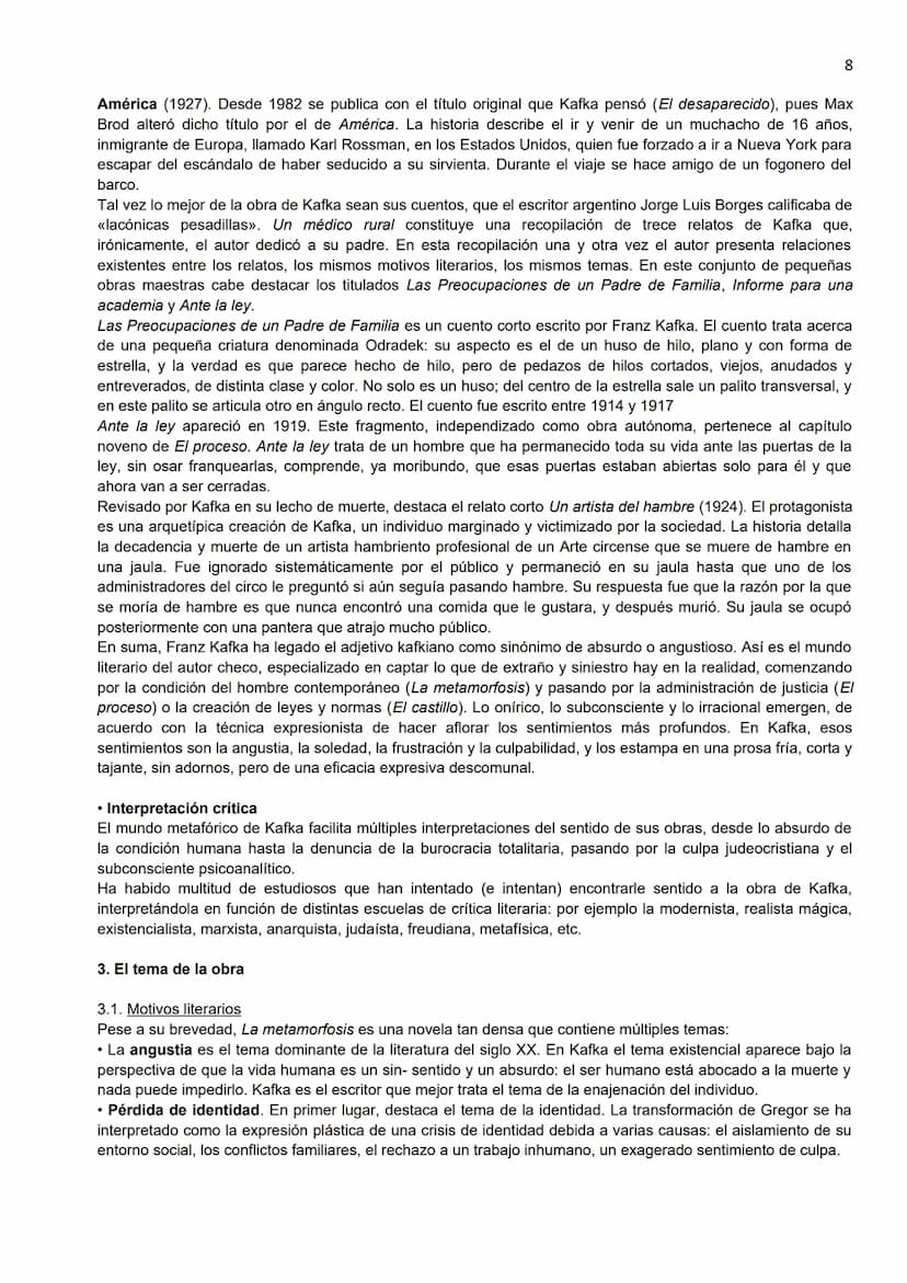 KAFKA: LA METAMORFOSIS
O. Comentario introductorio de la obra
1
Franz Kafka (1883-1924), escritor judío de lengua alemana y técnico en segur