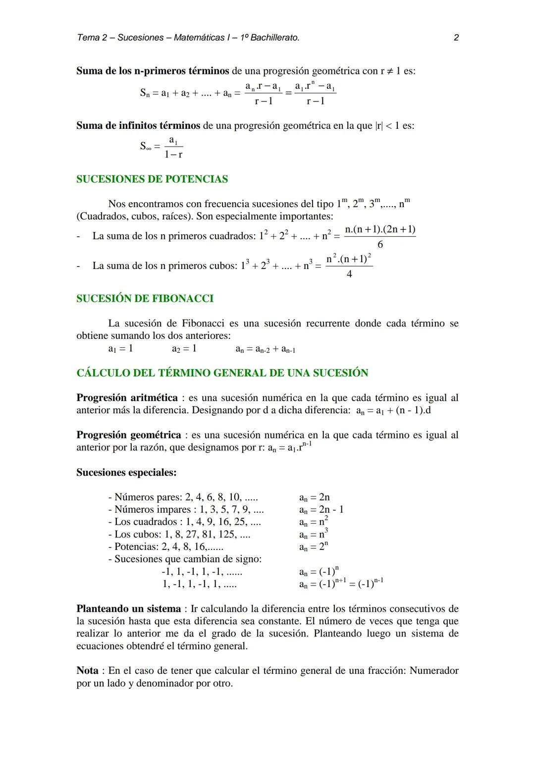 Tema 2 - Sucesiones - Matemáticas 1-1º Bachillerato.

1

TEMA 2 - SUCESIONES

2.1 - CONCEPTO DE SUCESIÓN

DEFINICIÓN DE SUCESIÓN

Se llama s