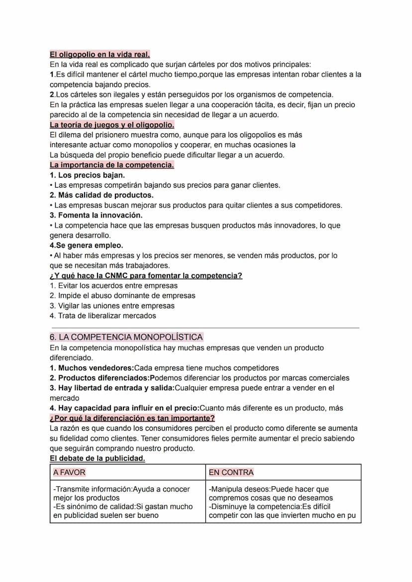 TEMA 5 TIPOS DE MERCADO
1 LAS ESTRUCTURAS DEL MERCADO
Los mercados de los diferentes productos son muy diferentes entre sí porque tienen
dif