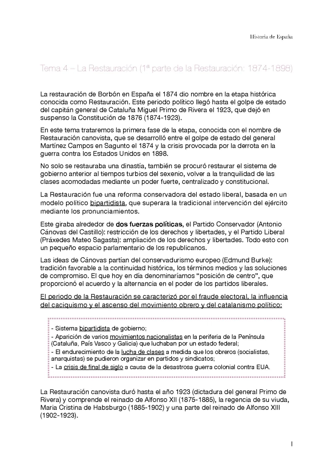 La Restauración en España (1874-1898): Cánovas y la Crisis Bipartidista