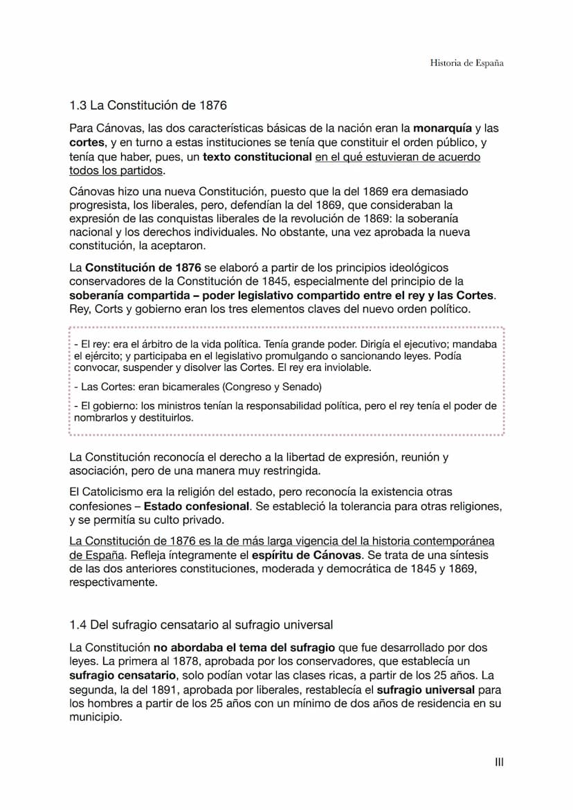 Historia de España
Tema 4 - La Restauración (1ª parte de la Restauración: 1874-1898)
La restauración de Borbón en España el 1874 dio nombre 