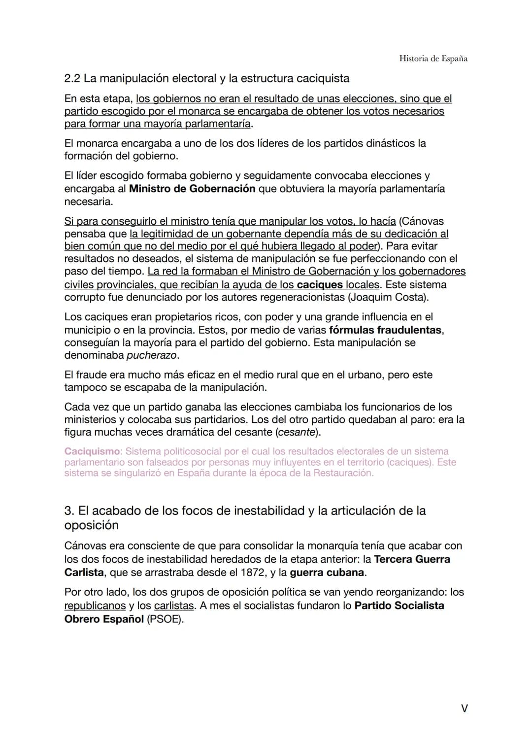 Historia de España
Tema 4 - La Restauración (1ª parte de la Restauración: 1874-1898)
La restauración de Borbón en España el 1874 dio nombre 