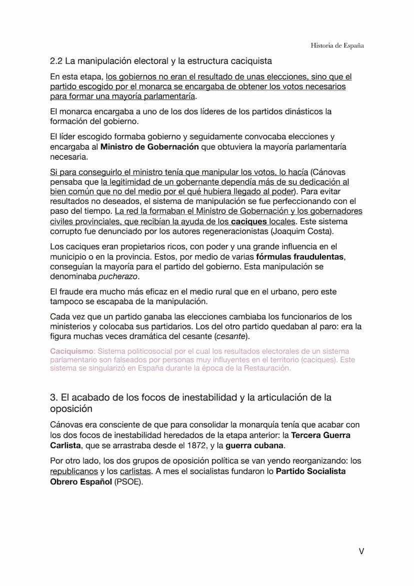 Historia de España
Tema 4 - La Restauración (1ª parte de la Restauración: 1874-1898)
La restauración de Borbón en España el 1874 dio nombre 