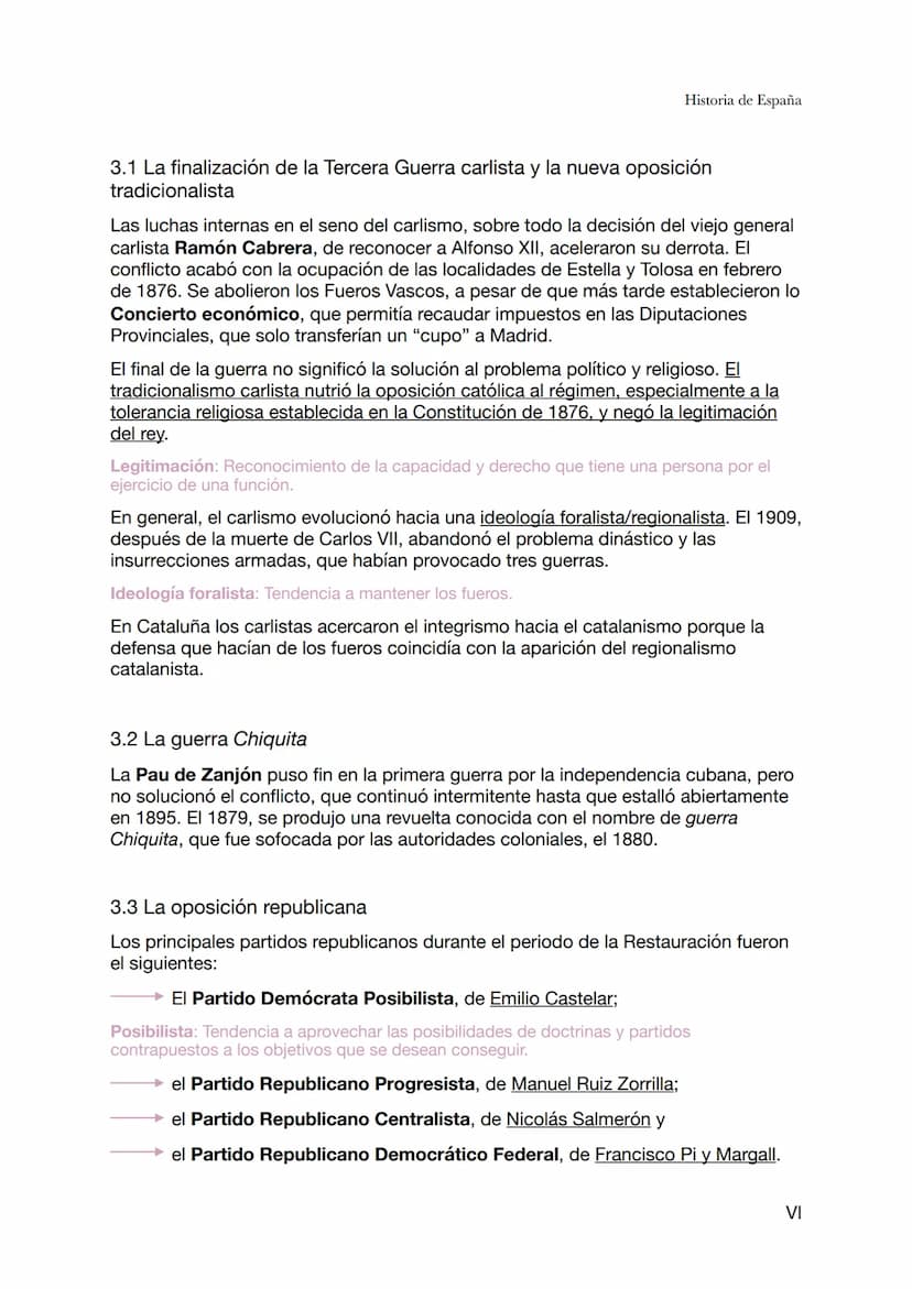 Historia de España
Tema 4 - La Restauración (1ª parte de la Restauración: 1874-1898)
La restauración de Borbón en España el 1874 dio nombre 