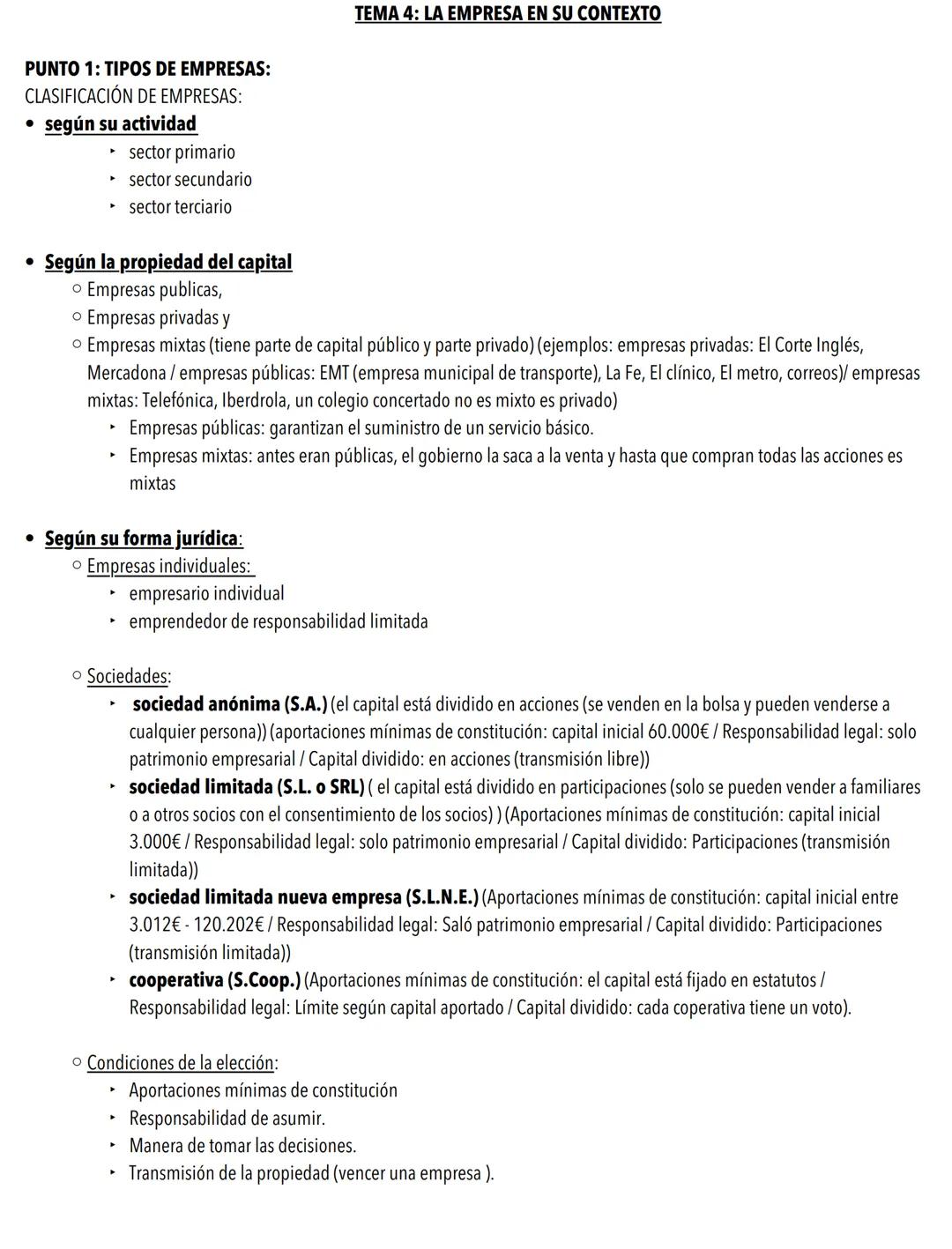 # PUNTO 1: TIPOS DE EMPRESAS:
CLASIFICACIÓN DE EMPRESAS:
*   según su actividad
    *   sector primario
    *   sector secundario
    *   se