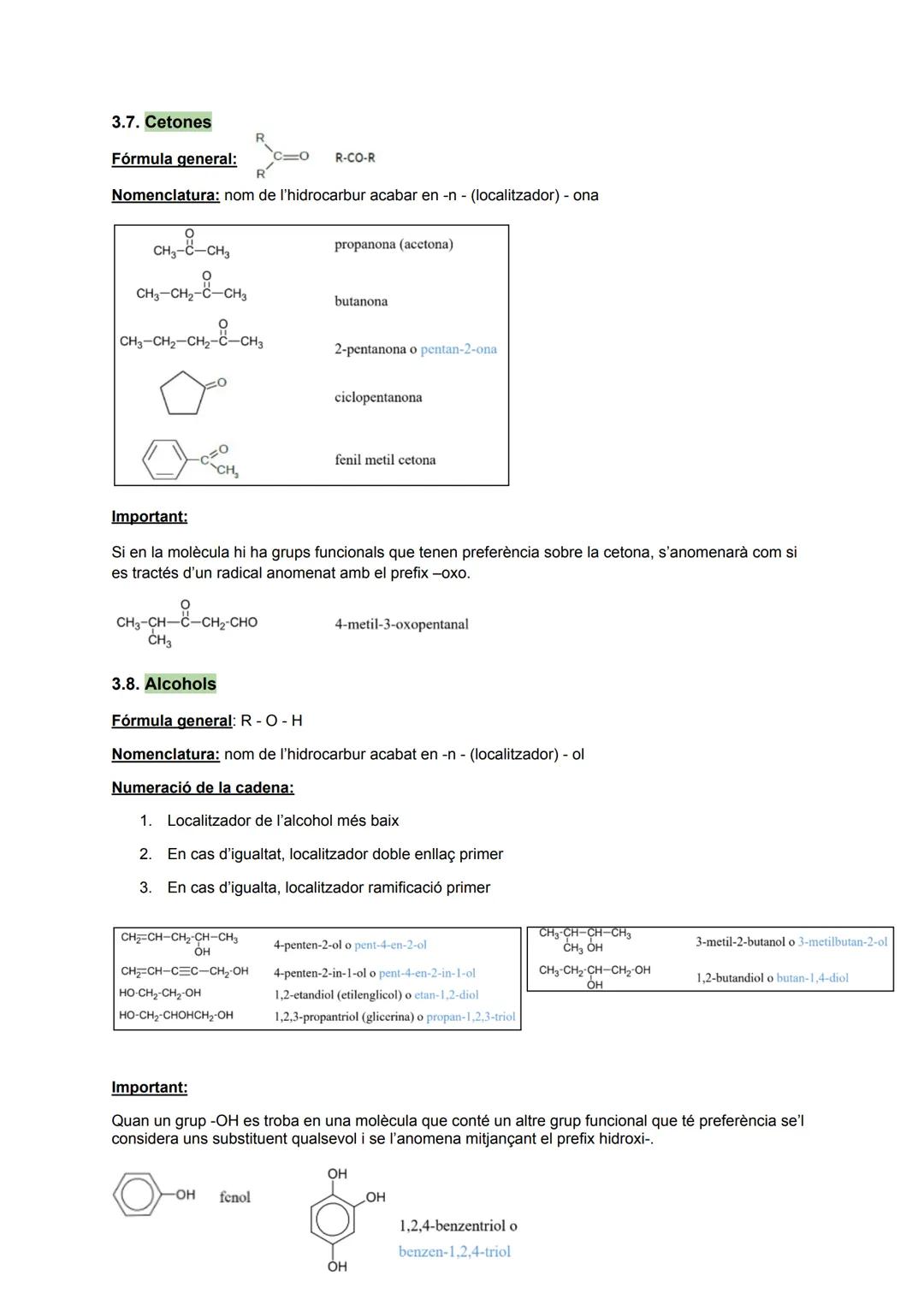FORMULACIÓ ORGÀNICA
Index
1. Hidrocarburs alifàtics......
1.1. Hidrocarburs saturats.
a) Alcans..
b) Alquils.......
c) Alcans de cadena rami