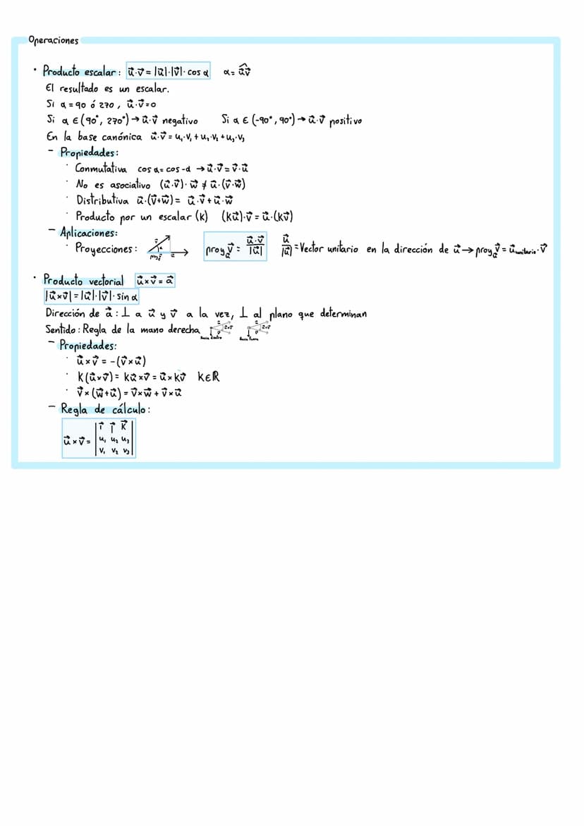 Vectores
Vectores libres y fijos
Vector fijo: Tiene origen y extremo AB
Vector libre: V = (V₁, V₂, V₂) en R² V₁ ER
V₁, V₂, V3 son las compon