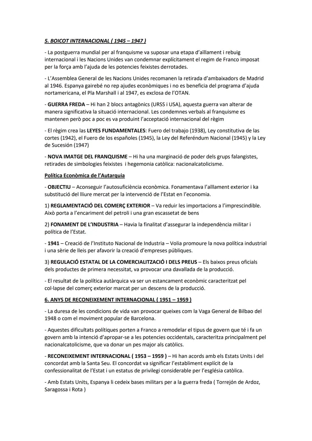 EL FRANQUISME: LA POSTGUERRA (1939-1959)
1. CARACTERÍSTIQUES DEL RÈGIM
a) Concentració de poders - Franco va adoptar el títol de "caudillo"
