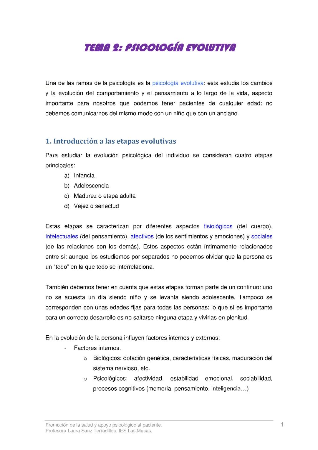 Psicología evolutiva 