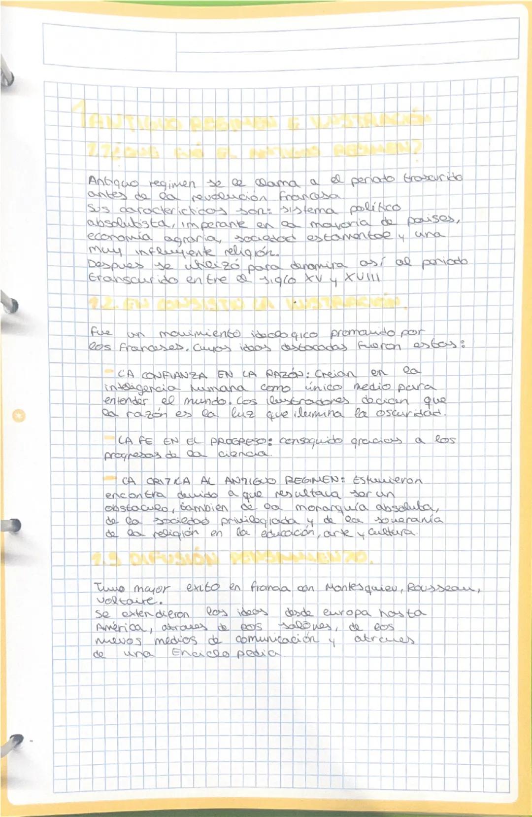 GEOGRAFÍA E
HISTORIA
GUIÓN T1. Ca epoca de ea ilustración
19/SEPTIEMBRE/2020
GUIÓN. TEMA 1
1 ANTIGUO RÉGIMEN E ILUSTRACIÓN.
1. Que fue el an