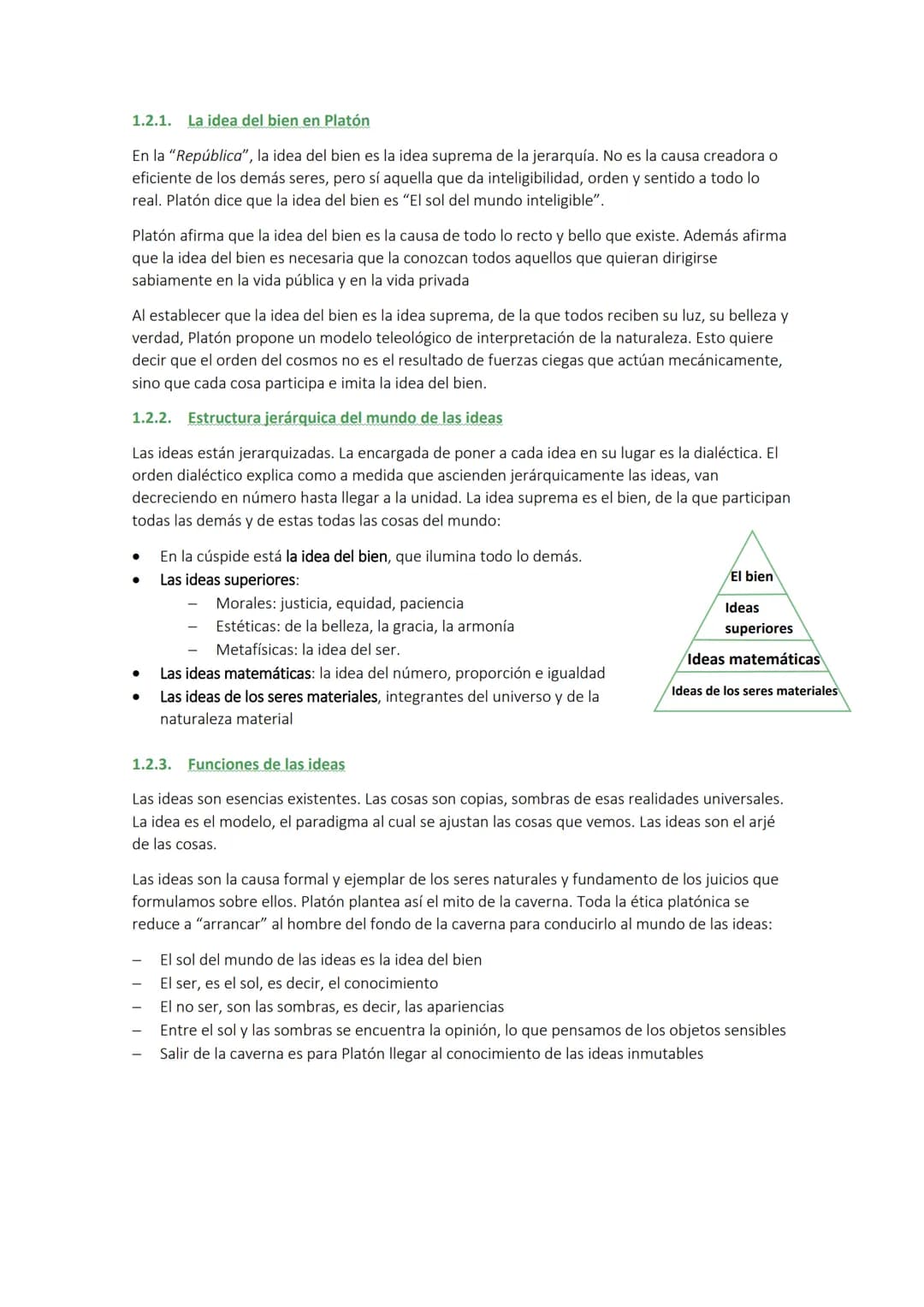 TEMA 2: LA FILOSOFÍA DE PLATÓN
1. LA TEORÍA DE LAS IDEAS. METAFÍSICA PLATÓNICA
1.1. Finalidad
La teoría de las ideas es el núcleo central y 