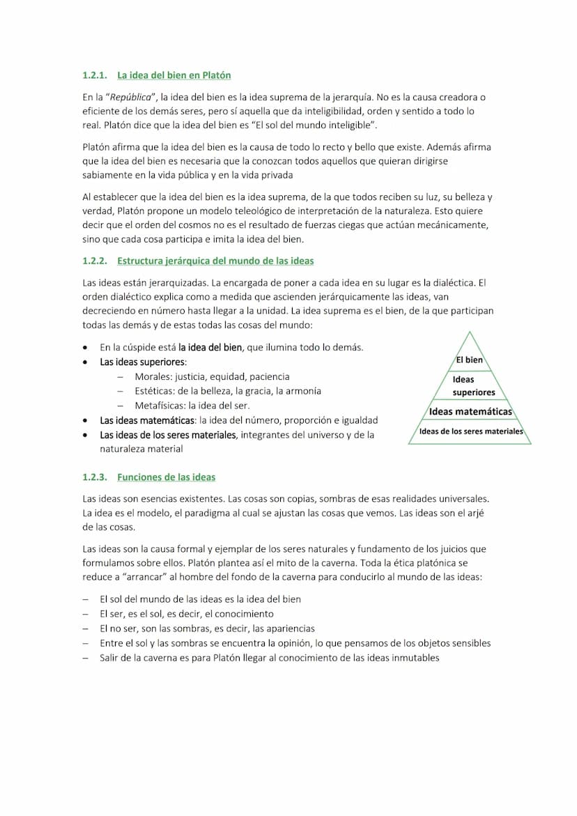 TEMA 2: LA FILOSOFÍA DE PLATÓN
1. LA TEORÍA DE LAS IDEAS. METAFÍSICA PLATÓNICA
1.1. Finalidad
La teoría de las ideas es el núcleo central y 