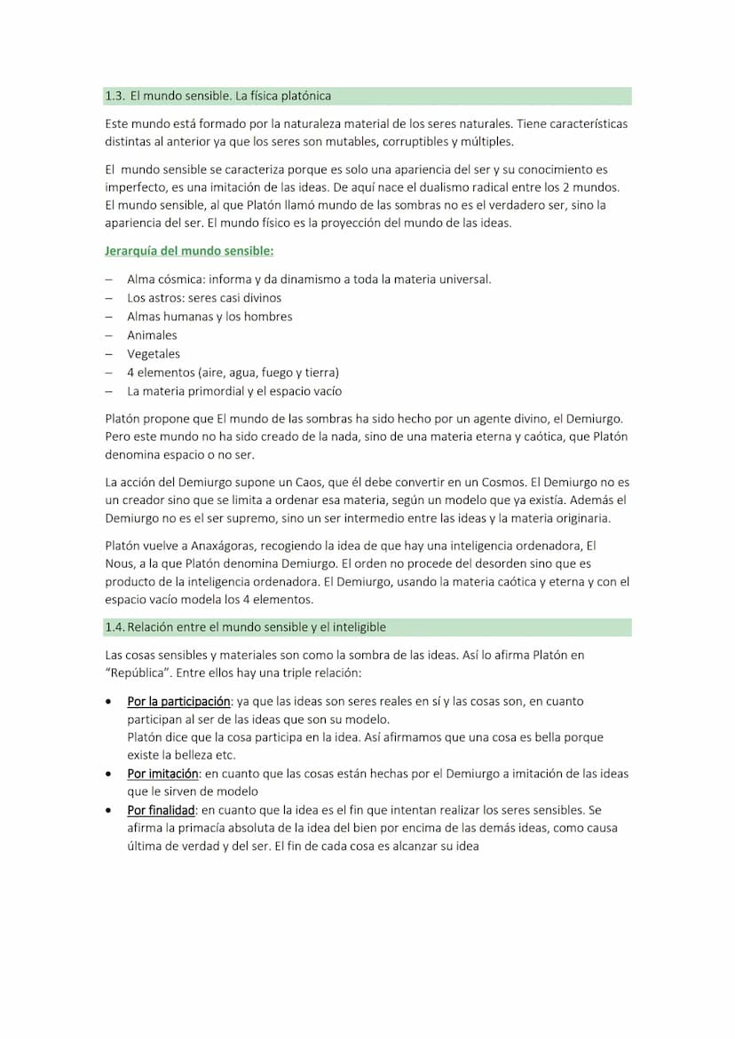 TEMA 2: LA FILOSOFÍA DE PLATÓN
1. LA TEORÍA DE LAS IDEAS. METAFÍSICA PLATÓNICA
1.1. Finalidad
La teoría de las ideas es el núcleo central y 
