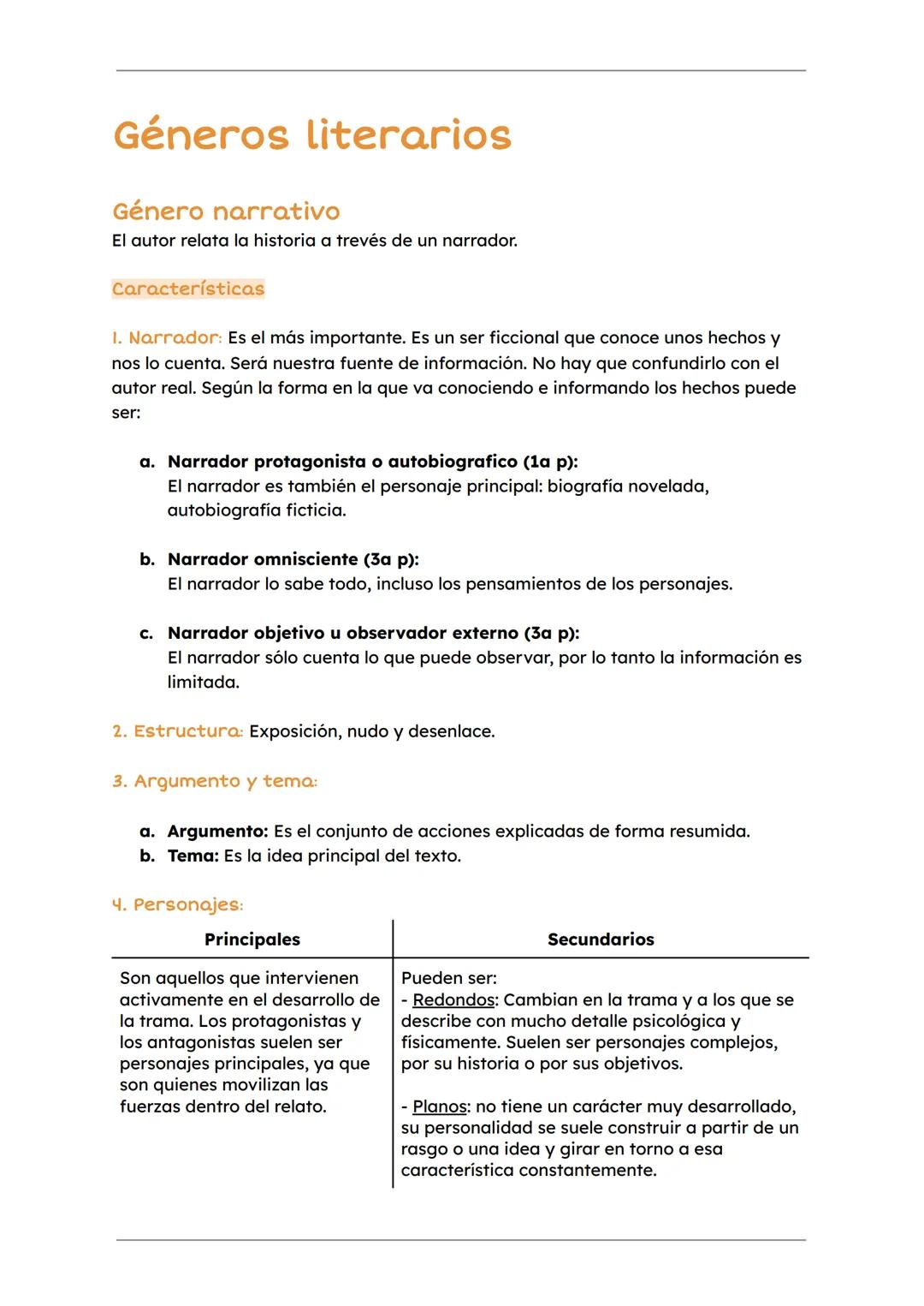 Géneros y subgéneros literarios