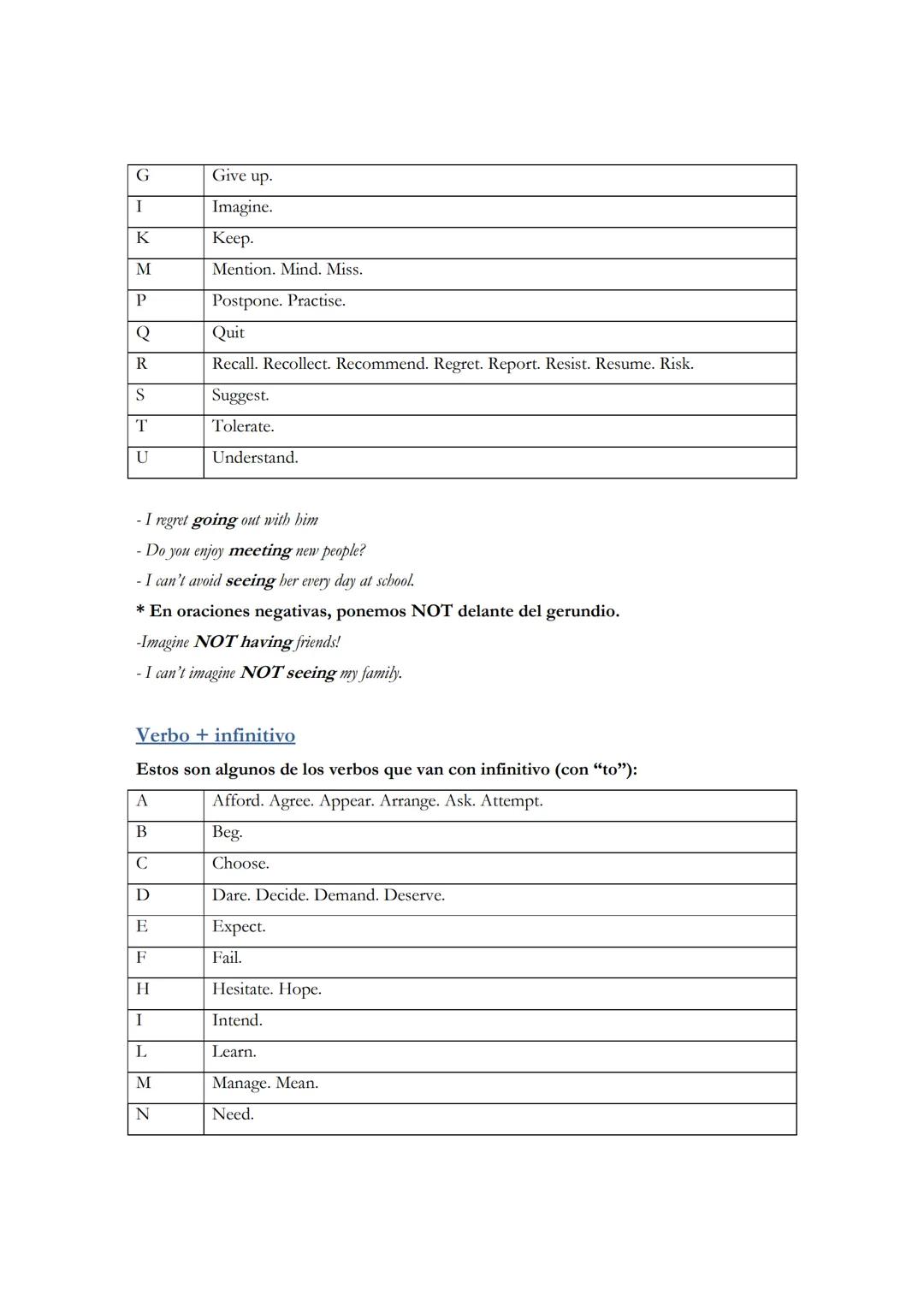 GERUNDIO O INFINITIVO
El gerundio puede ser usado en los siguientes contextos:
Gerundio como Sujeto
Gerundio como Adjetivo
Como parte de la 