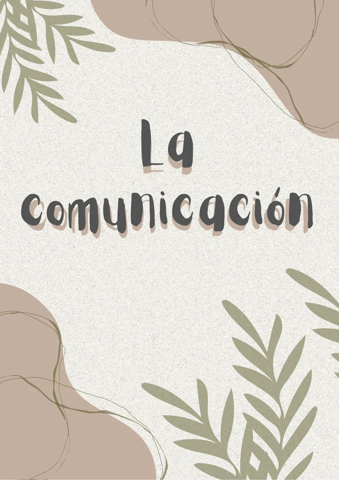 La comunicación