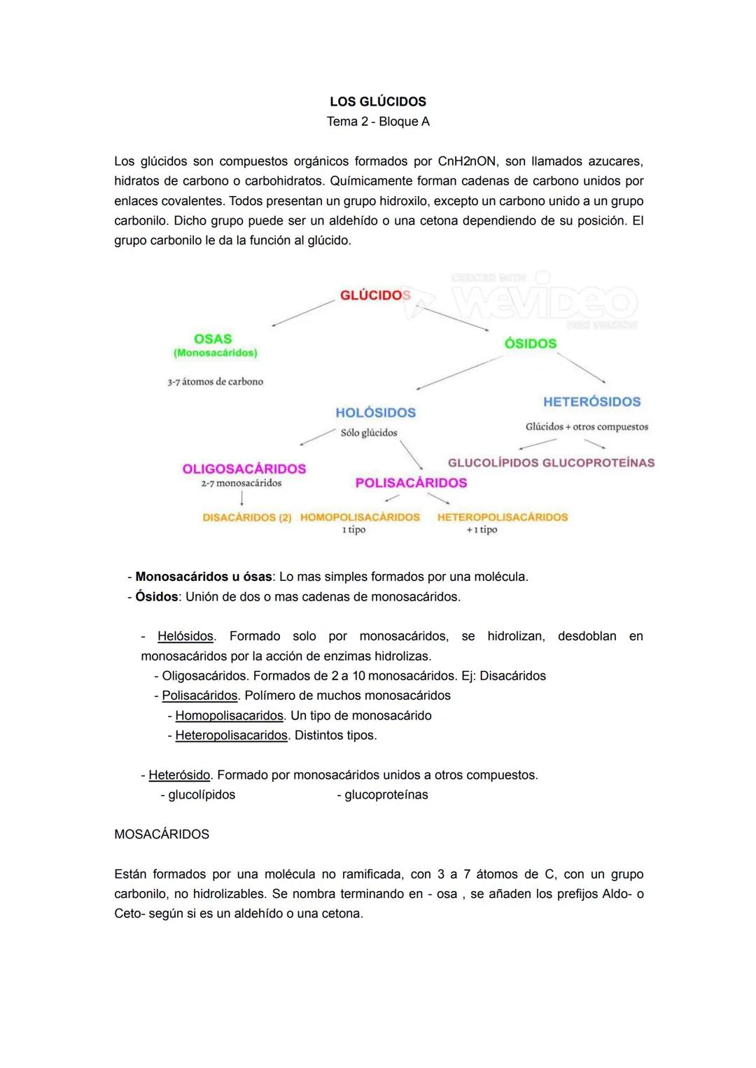 Los glúcidos son compuestos orgánicos formados por CnH2nON, son llamados azucares,
hidratos de carbono o carbohidratos. Químicamente forman 