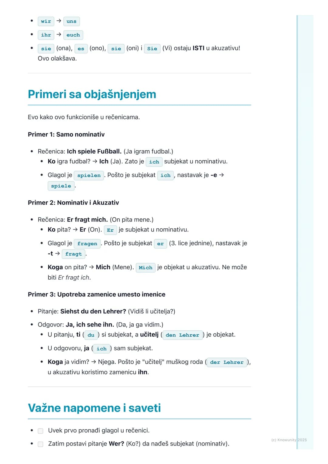 # Gramatika: Glagoli u prezentu,
lične zamenice
(Nominativ/Akkusativ)

Uvod i pregled gradiva

Ovo je osnova za pravljenje rečenica na nemač