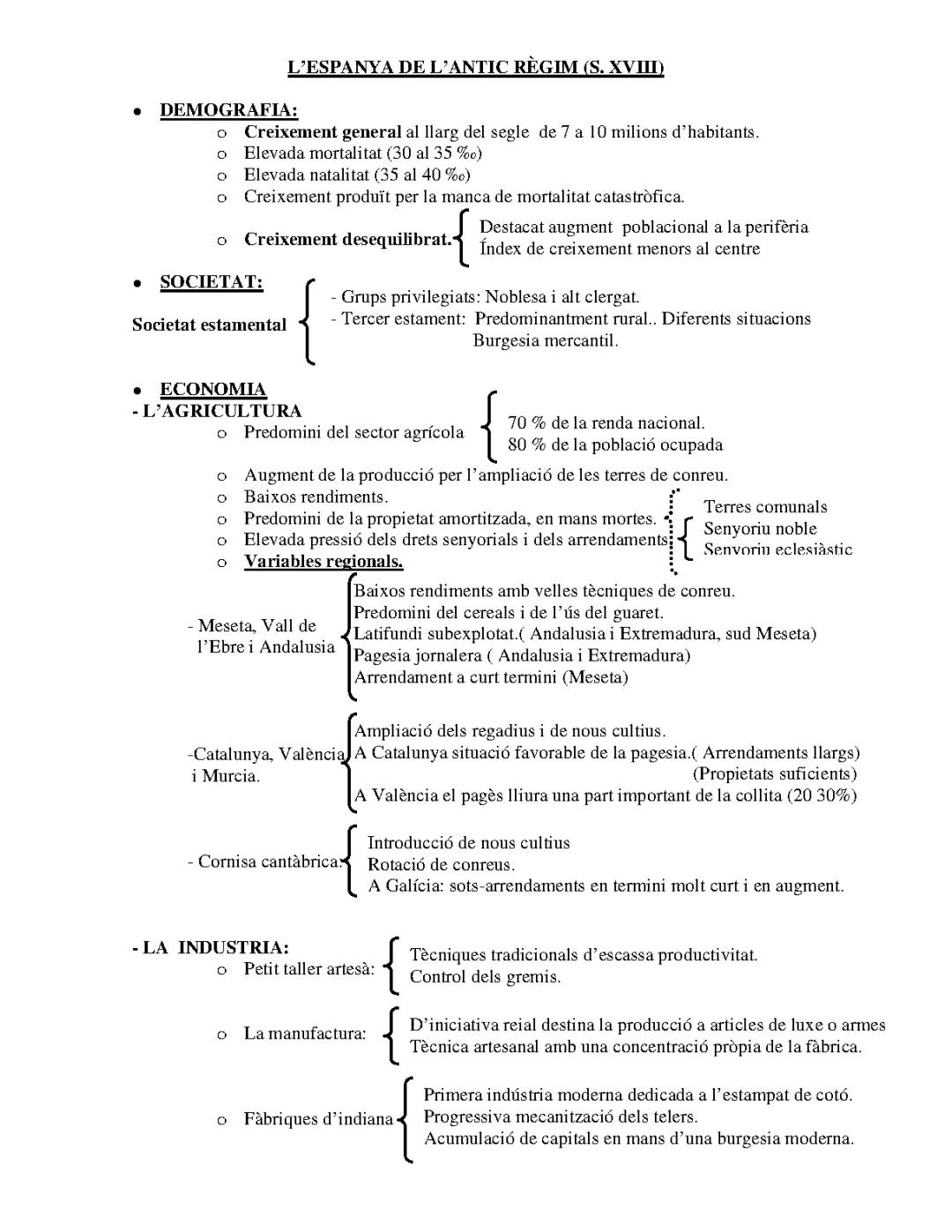 ESQUEMA SEGLE XVIII