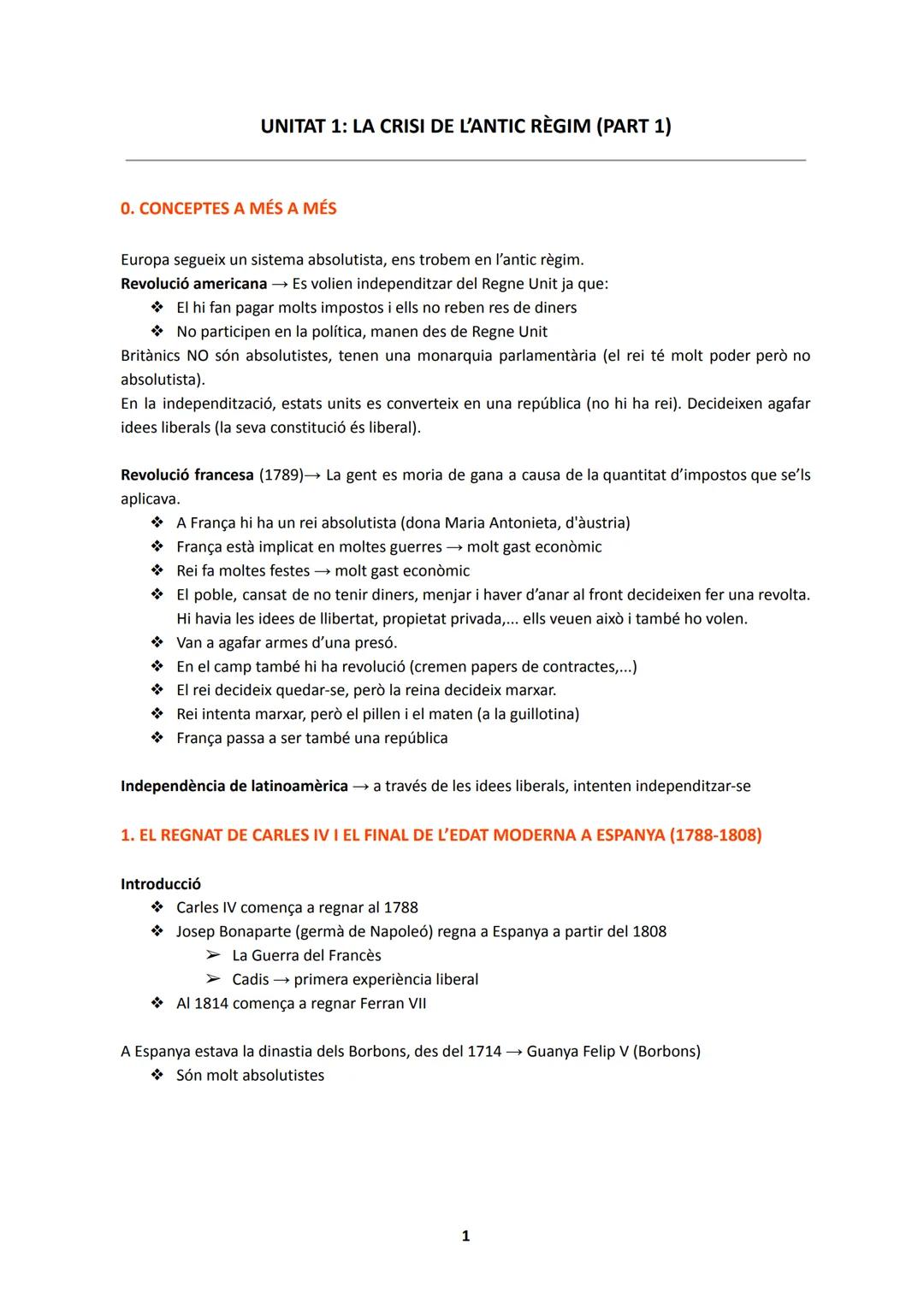# UNITAT 1: LA CRISI DE L'ANTIC RÈGIM (PART 1)

0. CONCEPTES A MÉS A MÉS

Europa segueix un sistema absolutista, ens trobem en l'antic règim