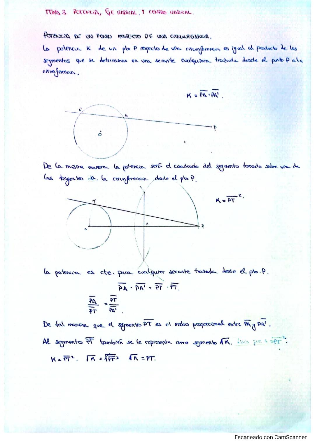 Tema 3 - Potencia, eje radical y centro radical