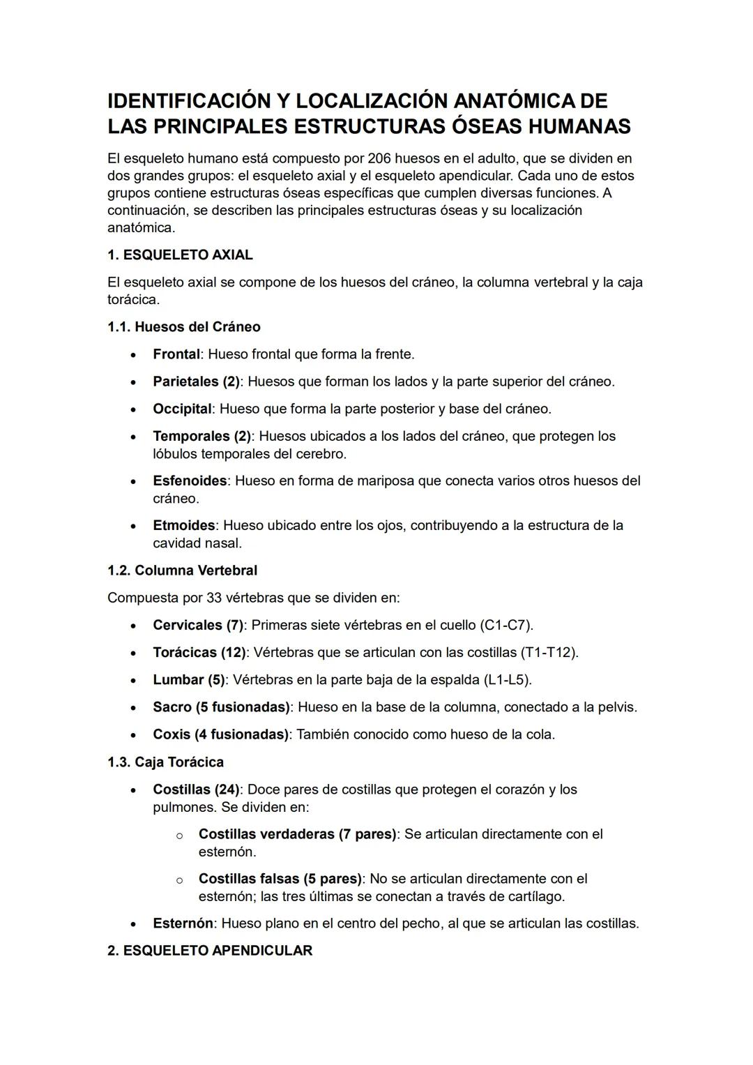 Guía para Identificar y Localizar Huesos Humanos Principales