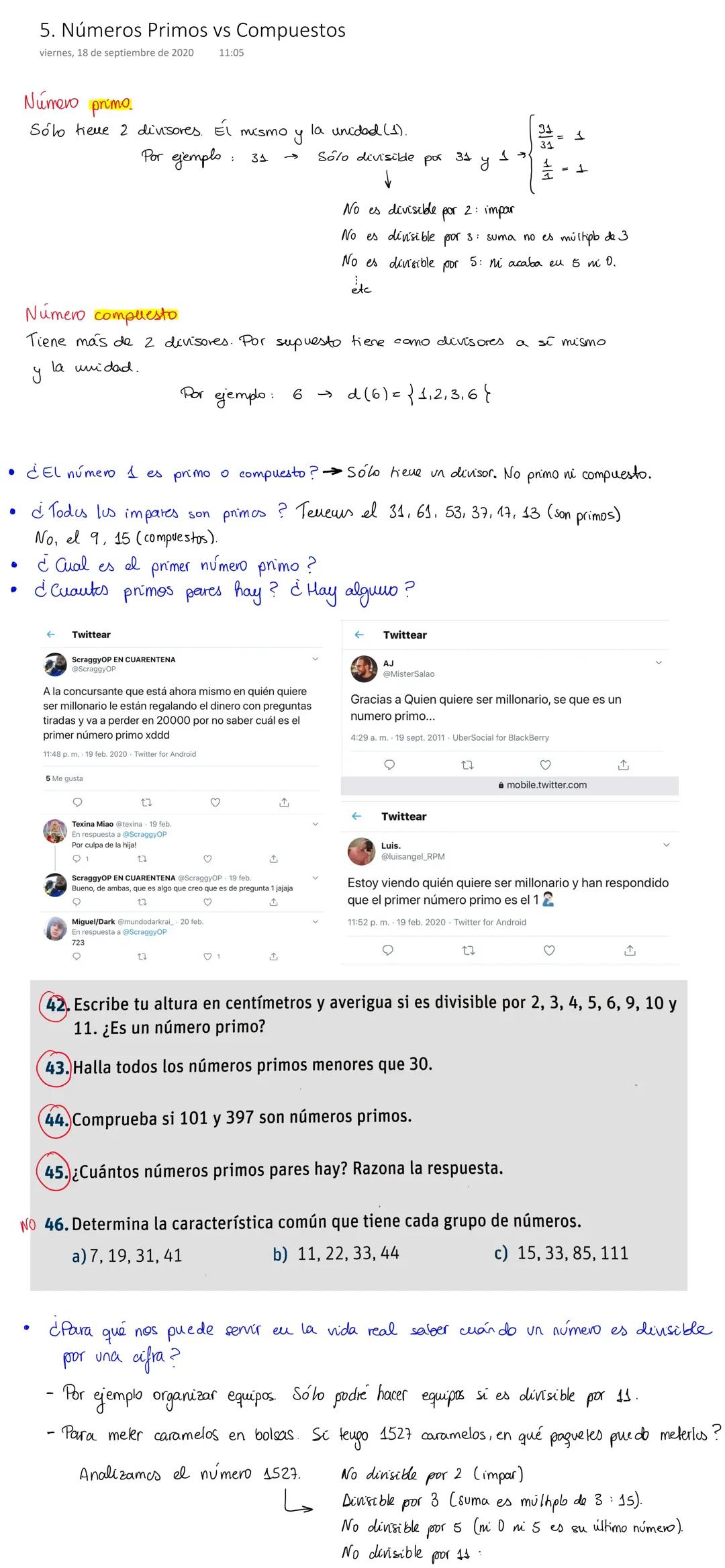 Números Primos y Compuestos