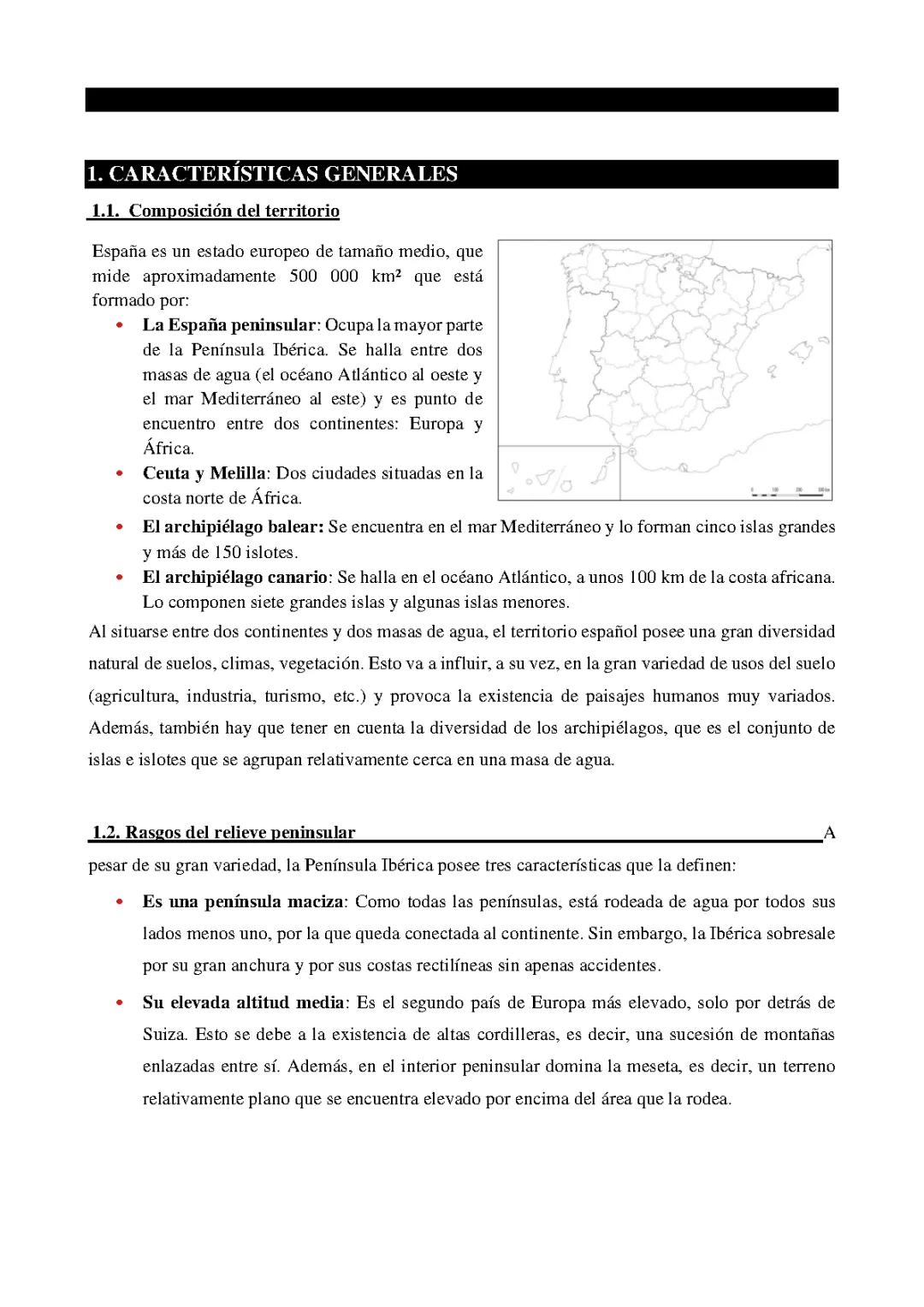 EL RELIEVE ESPAÑOL