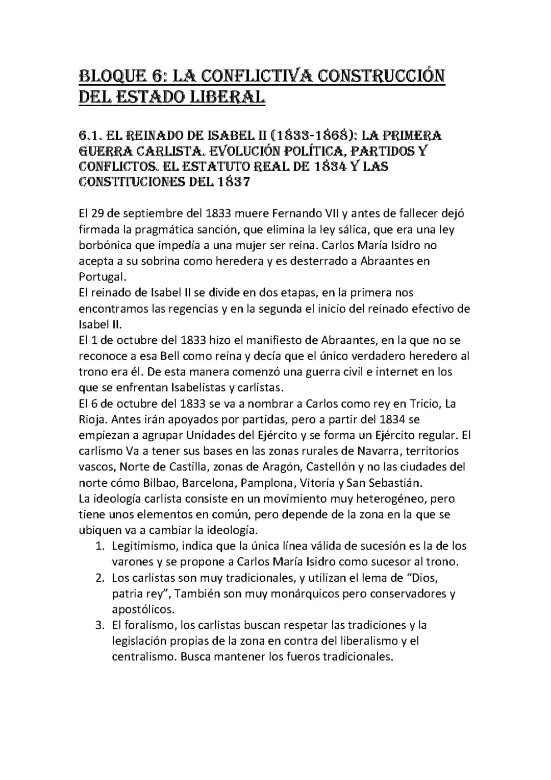 El Reinado de Isabel II y el Conflicto Político: Causas de la Primera Guerra Carlista y las Fuerzas Carlistas en Navarra en 1834