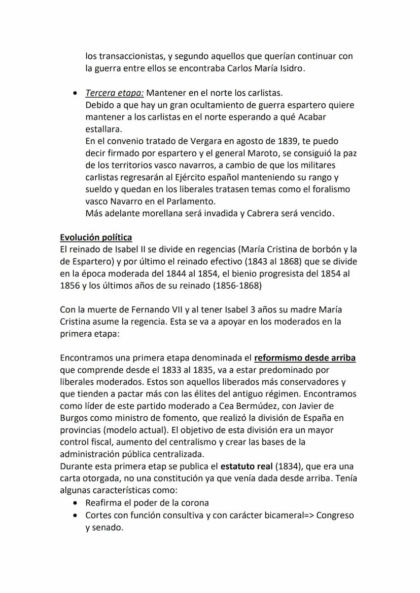 BLOQUE 6: LA CONFLICTIVA CONSTRUCCIÓN
DEL ESTADO LIBERAL
6.1. EL REINADO DE ISABEL II (1833-1868): LA PRIMERA
GUERRA CARLISTA. EVOLUCIÓN POL