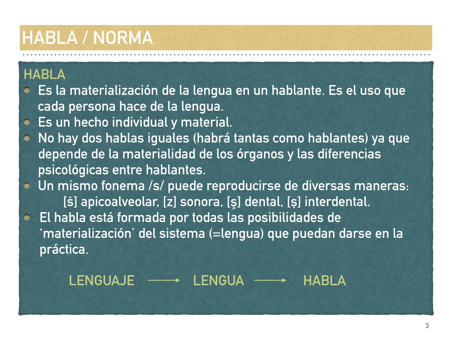 LENGUAJE, LENGUA, HABLA, NORMA,
DIALECTO
Dpto. de Lengua Española LENGUAJE / LENGUA
LENGUAJE
Es la capacidad humana de comunicarse con sus s