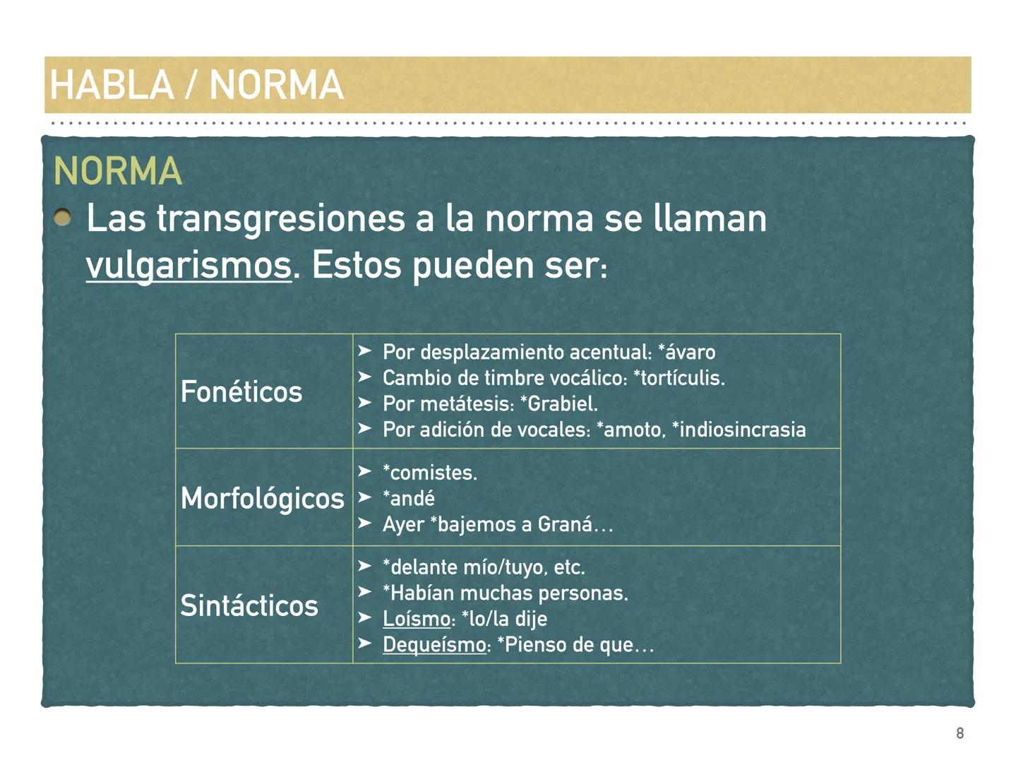 LENGUAJE, LENGUA, HABLA, NORMA,
DIALECTO
Dpto. de Lengua Española LENGUAJE / LENGUA
LENGUAJE
Es la capacidad humana de comunicarse con sus s