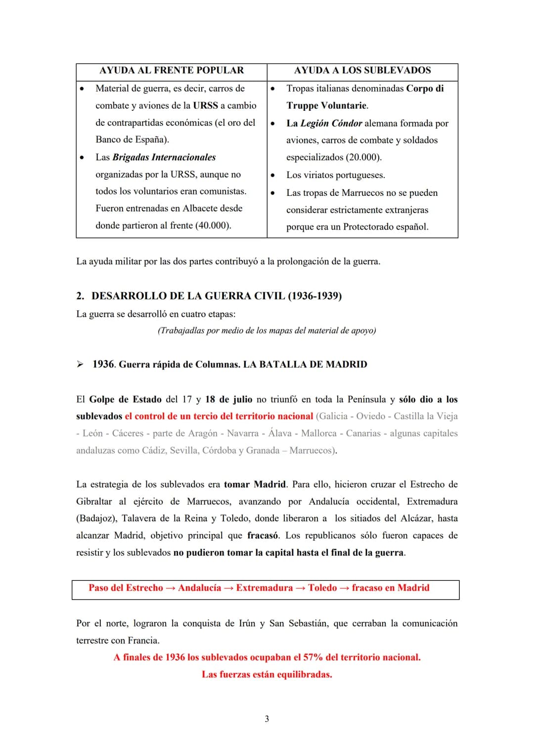 Tema 7
LA GUERRA CIVIL (1936-1939)
Tres epígrafes: Sublevación militar e internacionalización del conflicto - Desarrollo o fases de
la Guerr