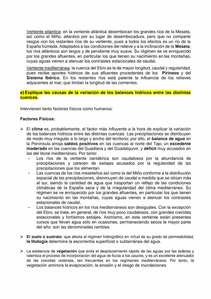 Práctica mapa cuencas hidrográficas
El mapa representa el balance hídrico de las principales cuencas hidrográficas de la
Península Ibérica, 