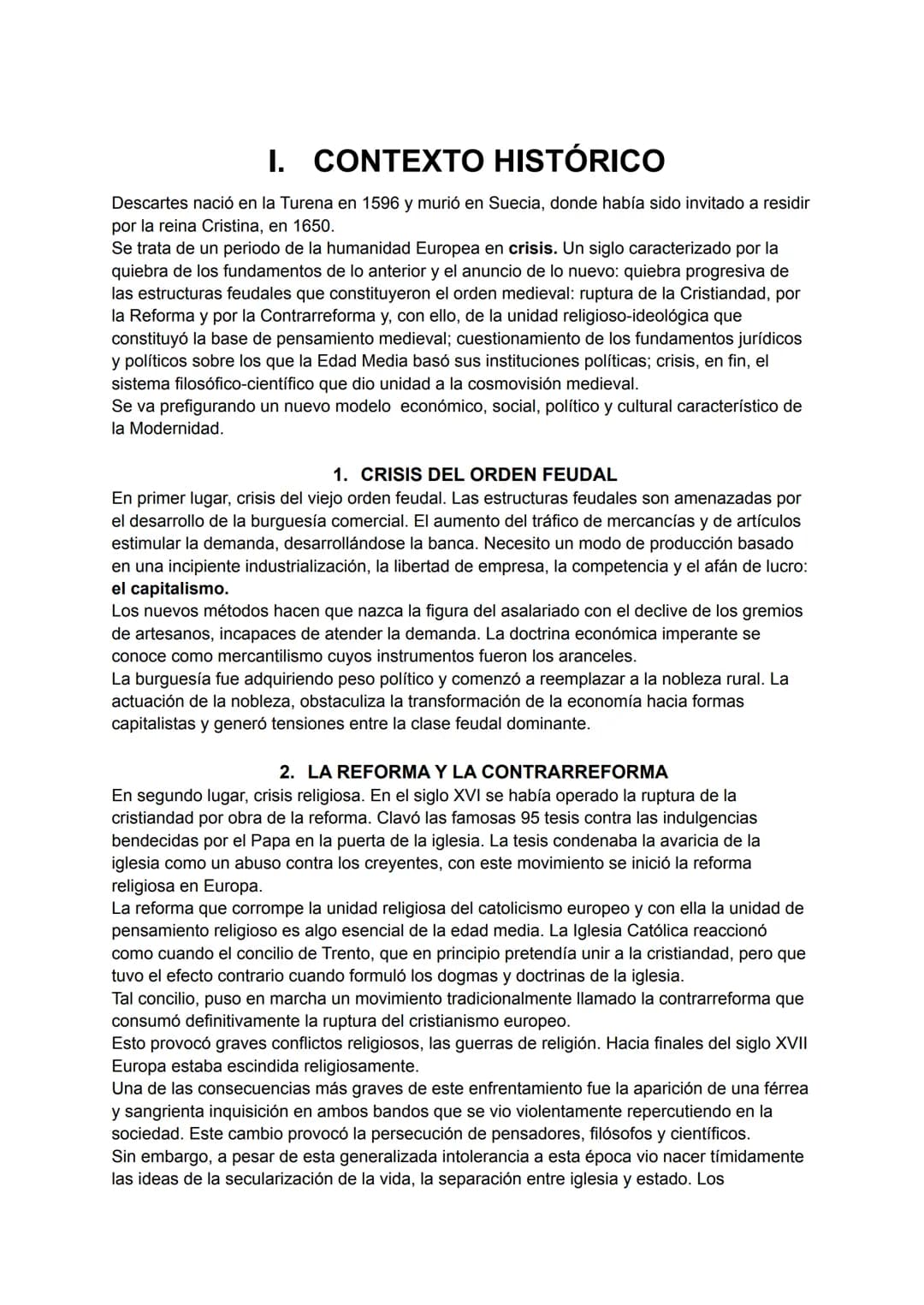 # HISTORIA
DE LA
FILOSOFÍA

DESCARTES # I. CONTEXTO HISTÓRICO

Descartes nació en la Turena en 1596 y murió en Suecia, donde había sido invi