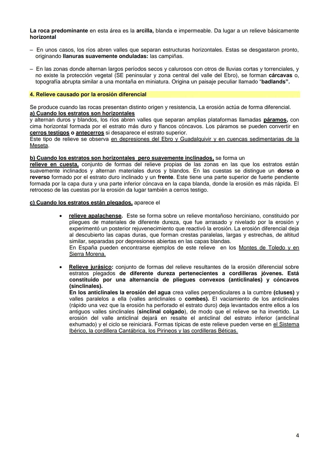 Tema 2. EL RELIEVE. Características generales. La Meseta y sus
unidades interiores. Los rebordes montañosos de la Meseta. Los
sistemas y uni