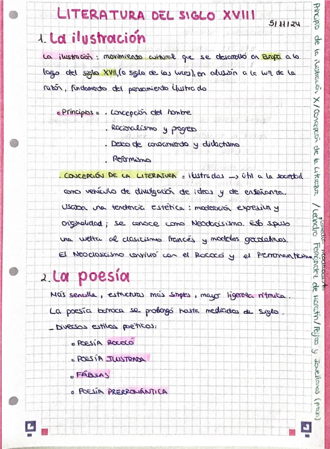 # LITERATURA DEL SIGLO XVIII

511124

1. La ilustración

La ilustración: movimiento witural que se lesomolló en Bropa ab
largo del siglo XVI